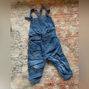 Stem denim overalls